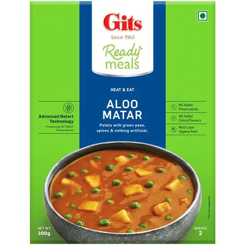 Gits Ready Meals - Aloo Matar, 300 g Carton-1.webp